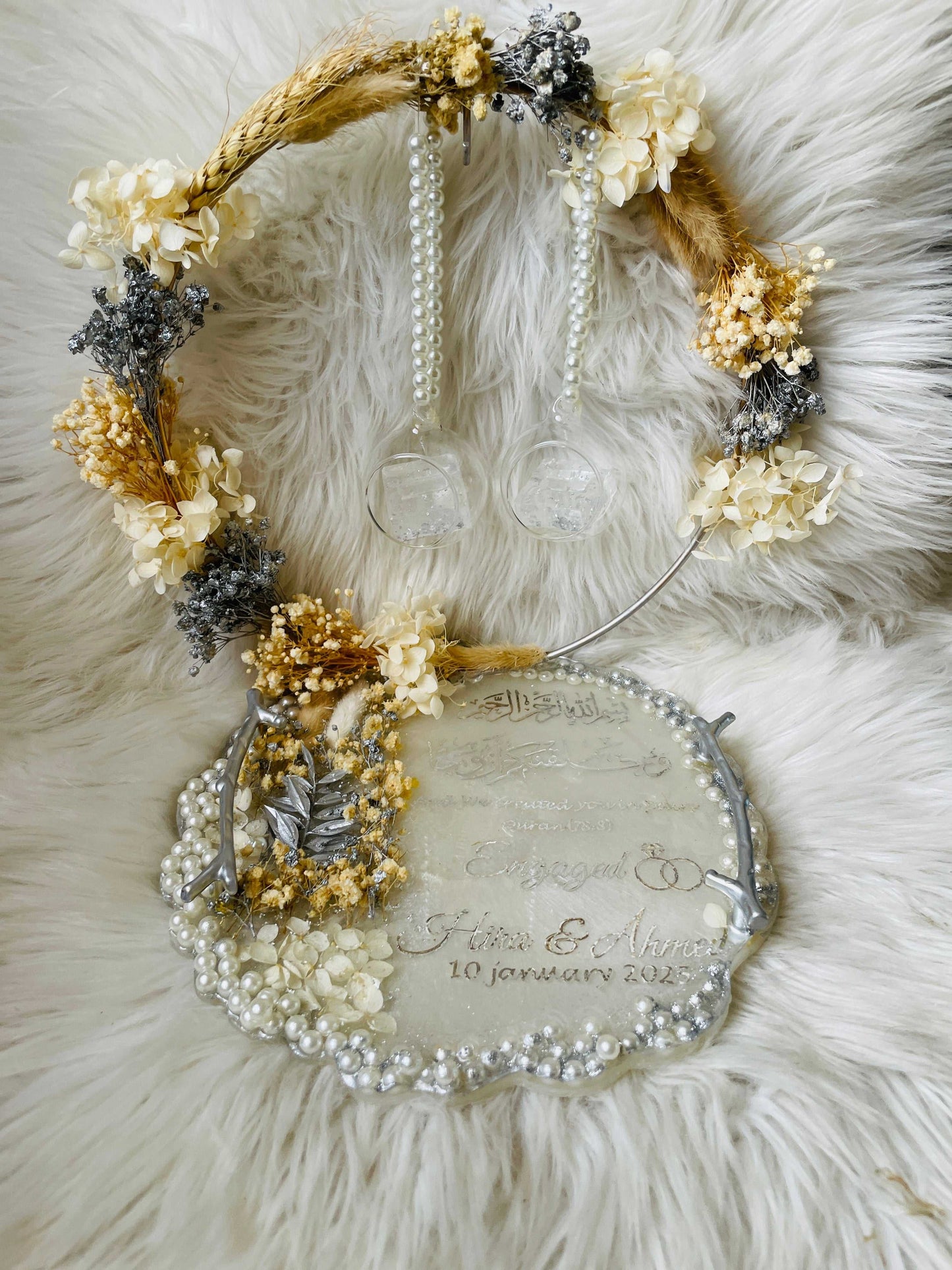 Sliver and White Floral Tray The Craft Queen
