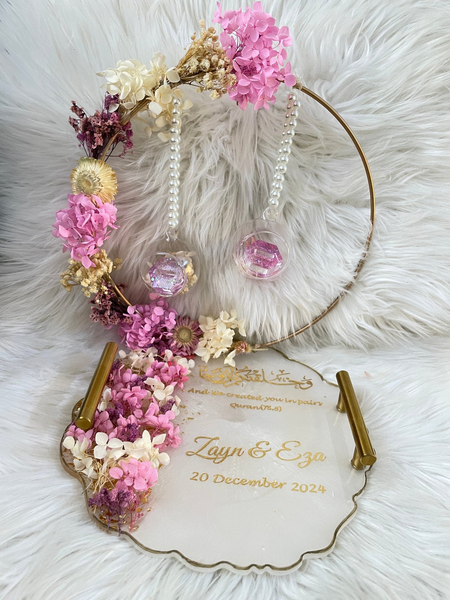 Pink and White Floral Tray The Craft Queen