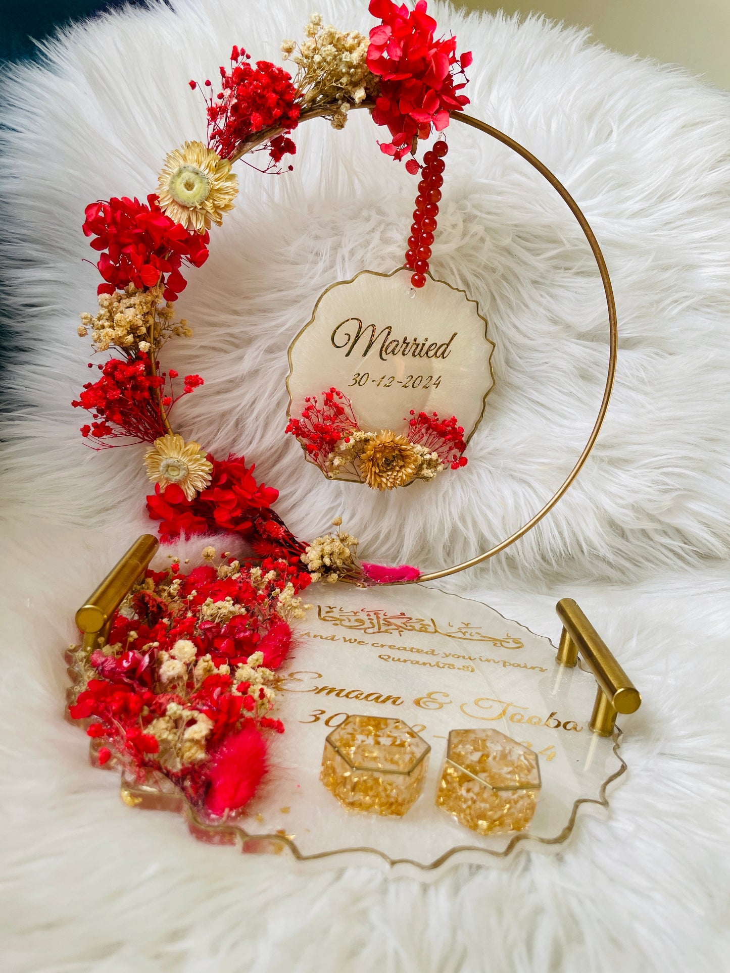 Red and White Floral Tray The Craft Queen