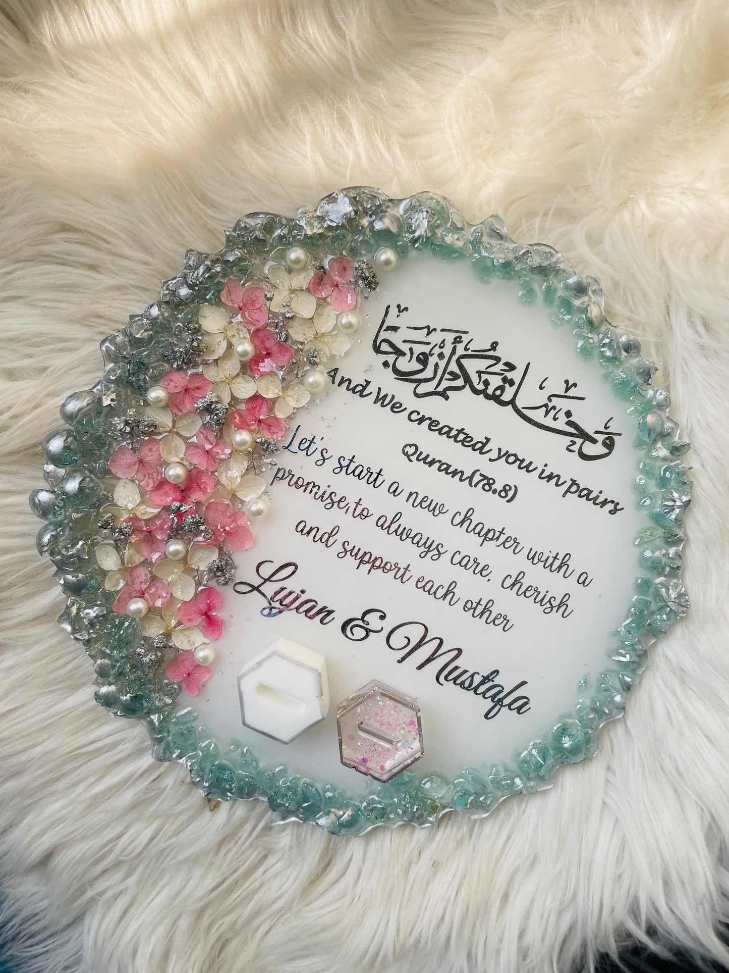 Pink and White Stone Floral Tray The Craft Queen