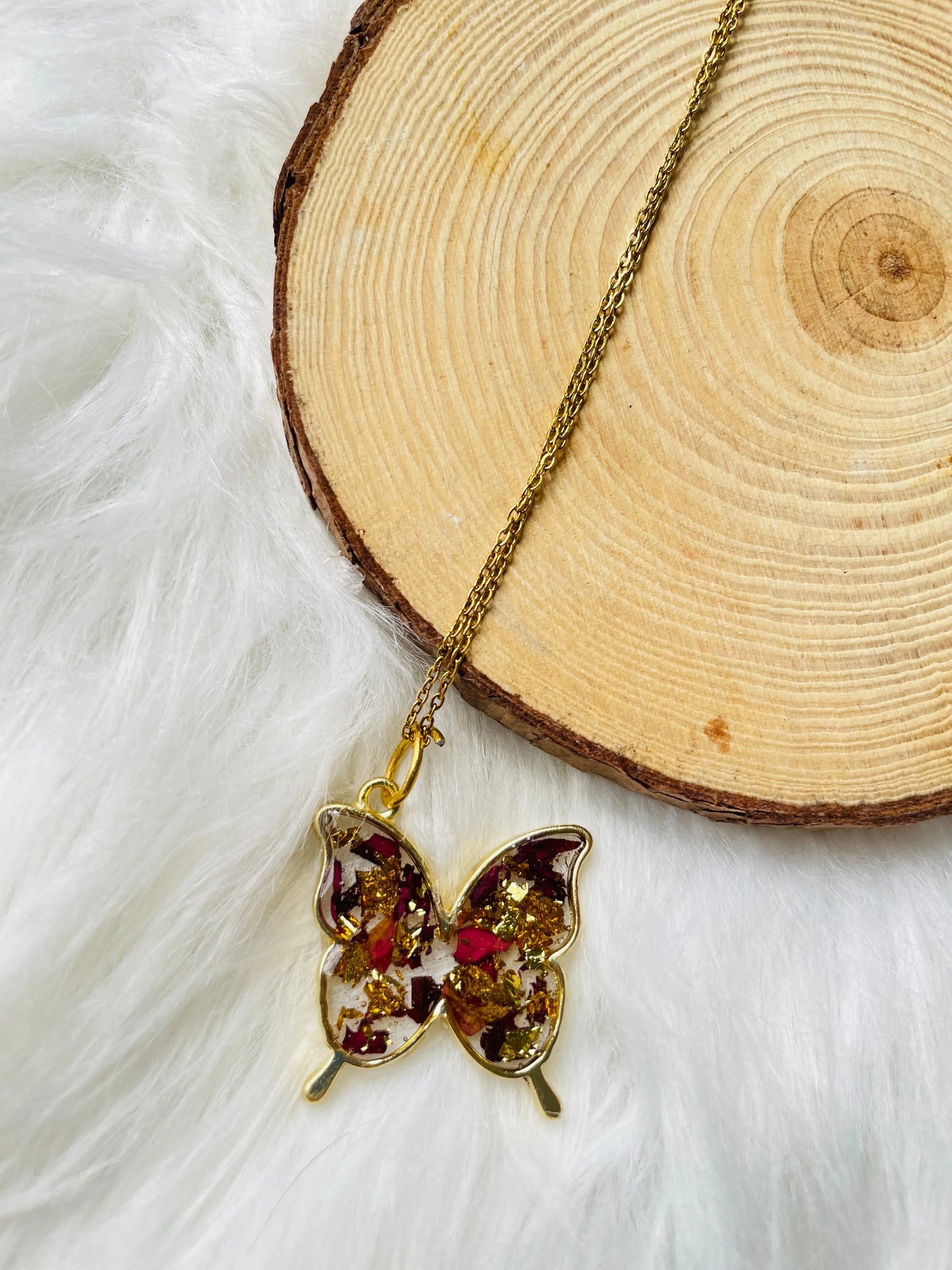 Butterfly Rosepetals pendant The Craft Queen