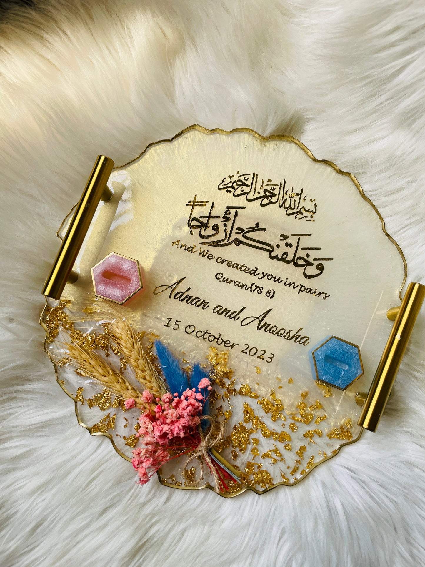 Pink and Blue Floral Tray The Craft Queen