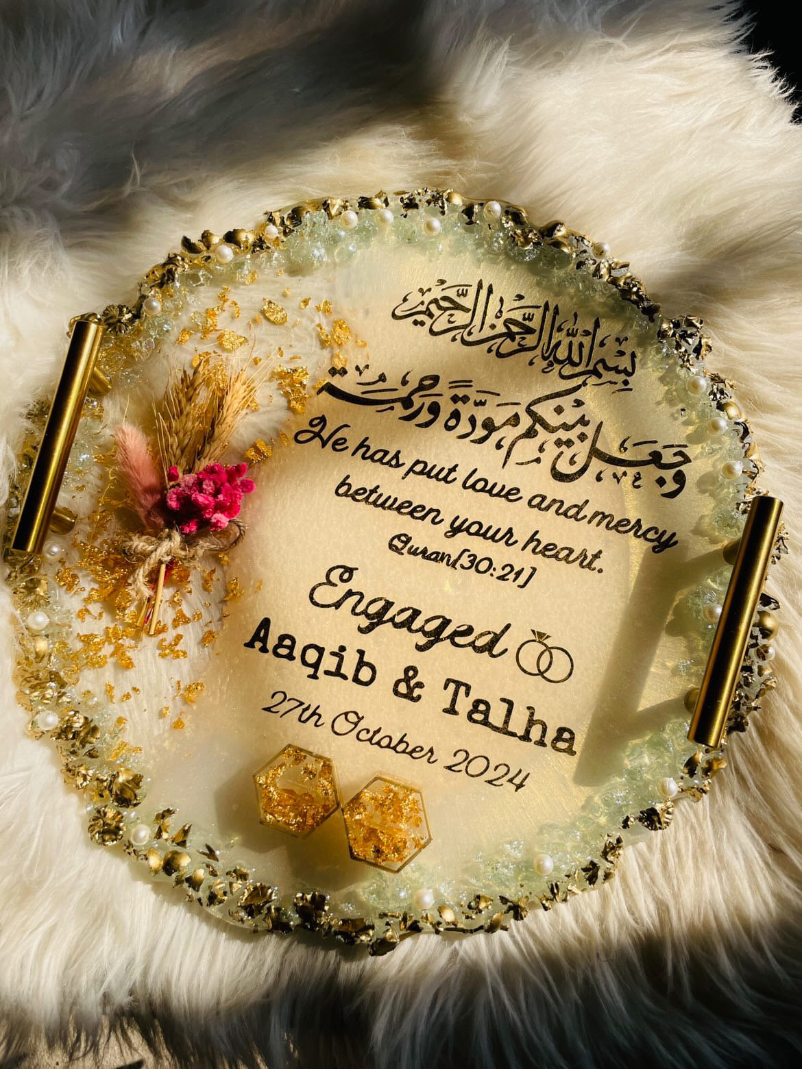 Crystal Stone Floral Tray The Craft Queen