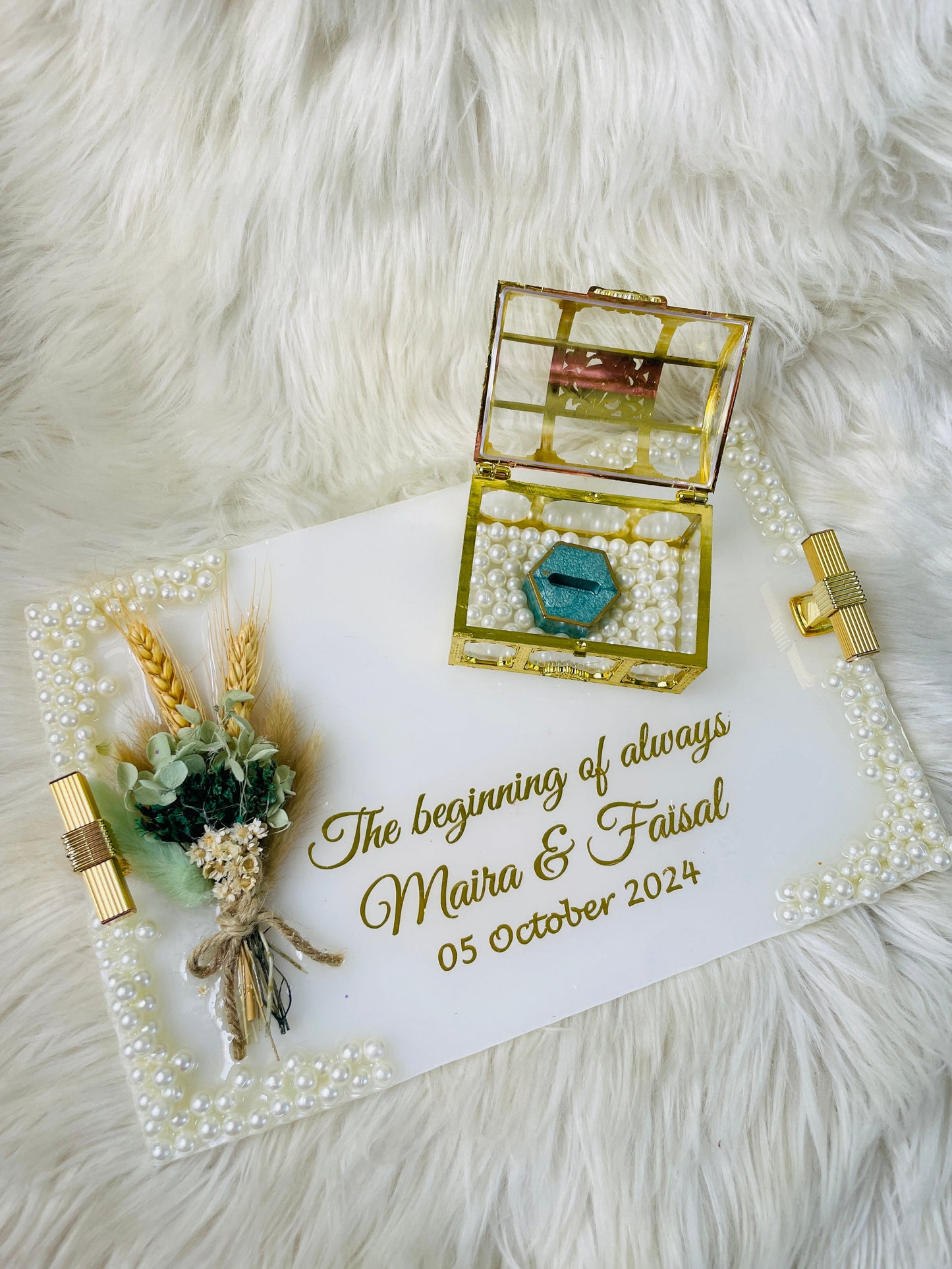 Green Floral Ring Exchange Box Tray The Craft Queen