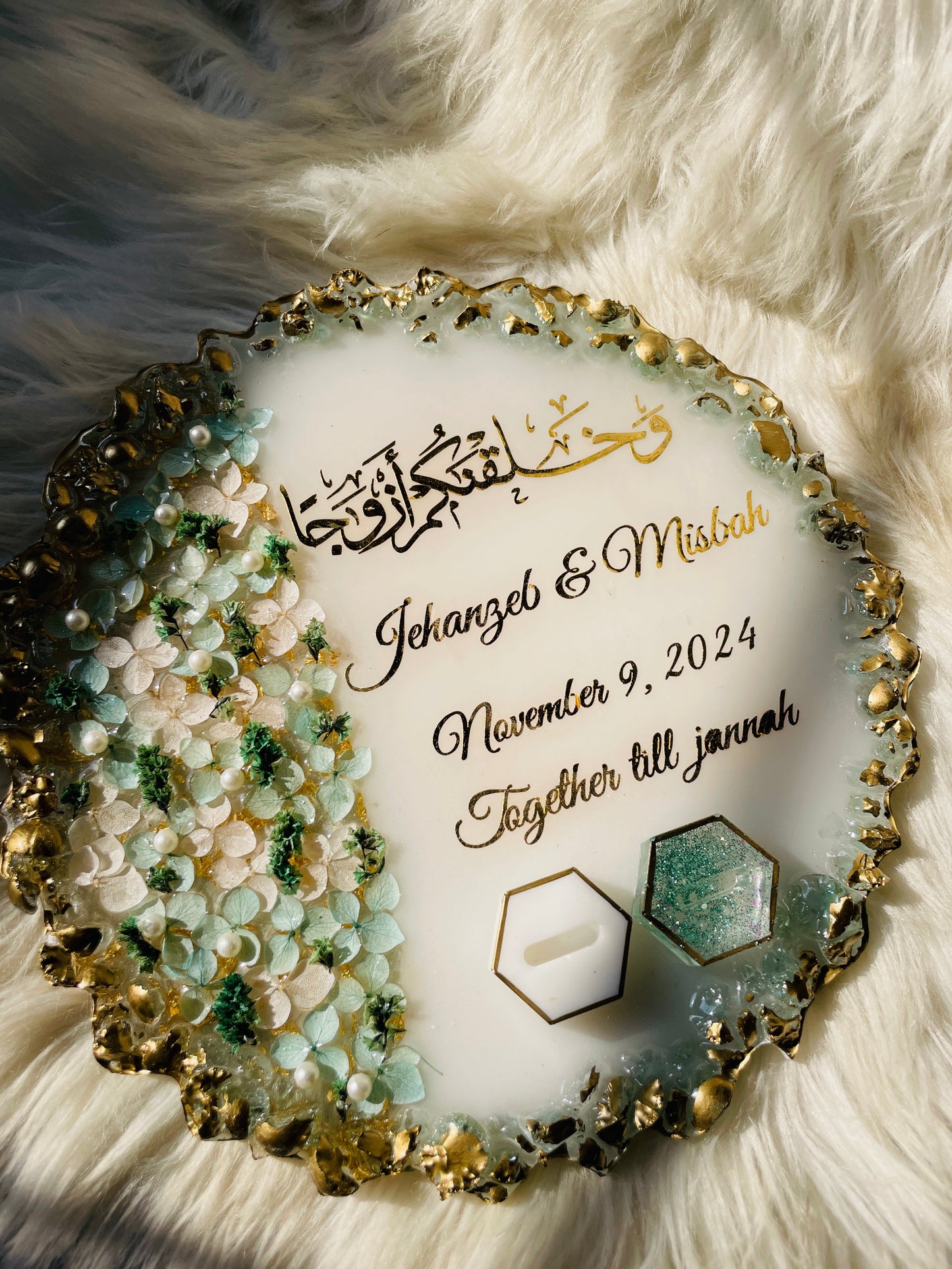 Green floral Stone Plaque The Craft Queen
