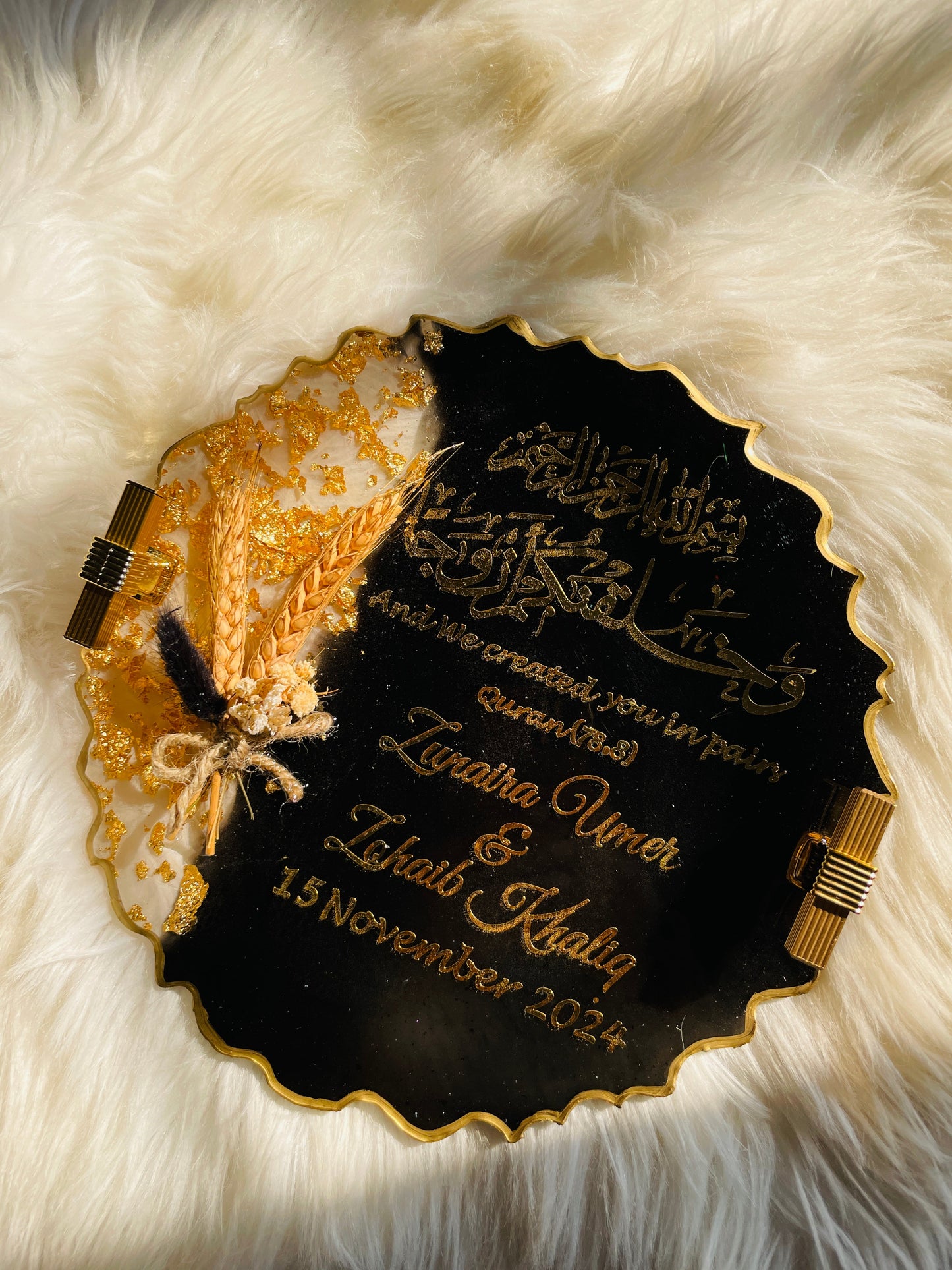 Black Golden Floral Tray The Craft Queen
