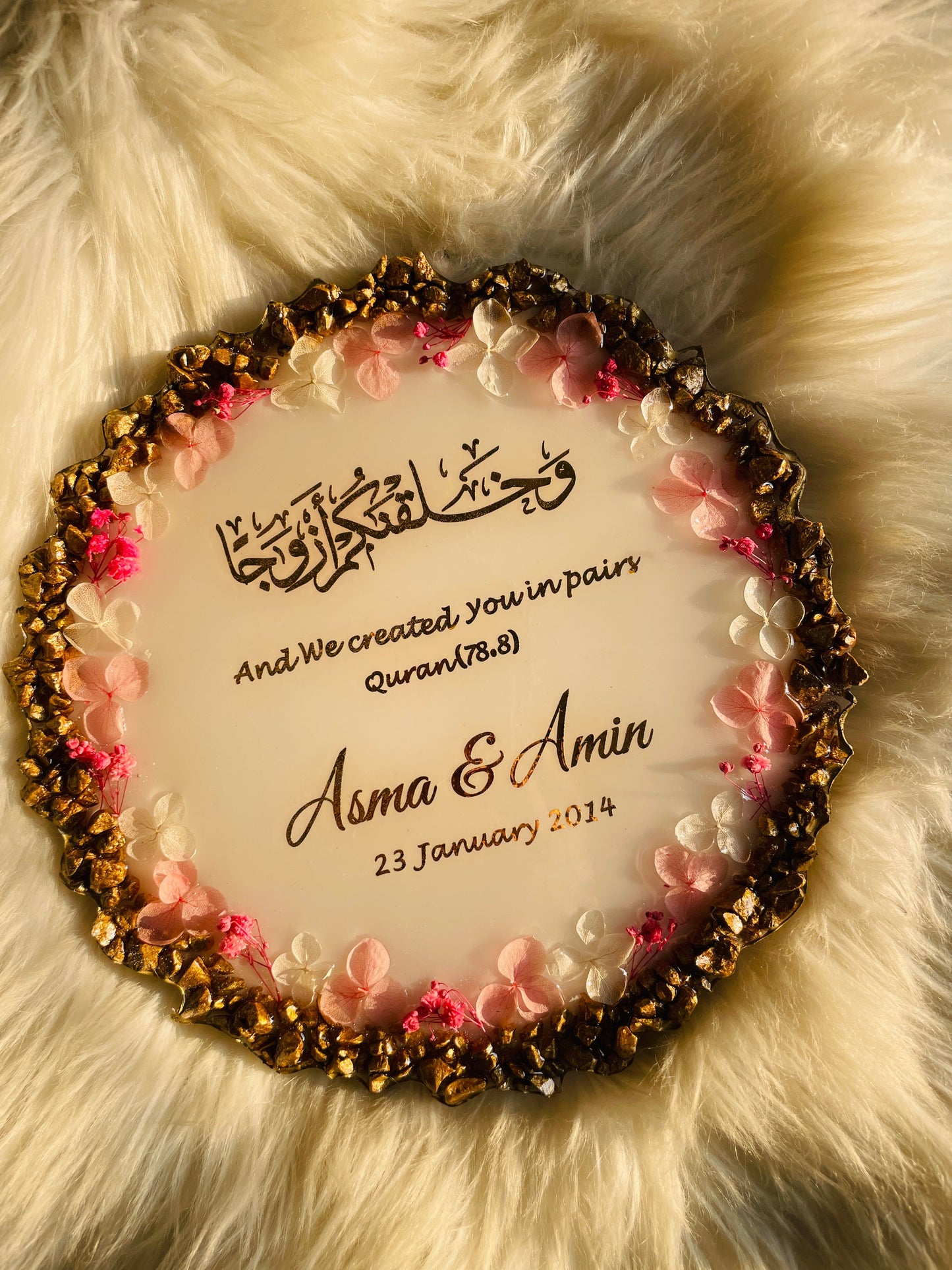 Pink floral Stone Plaque The Craft Queen