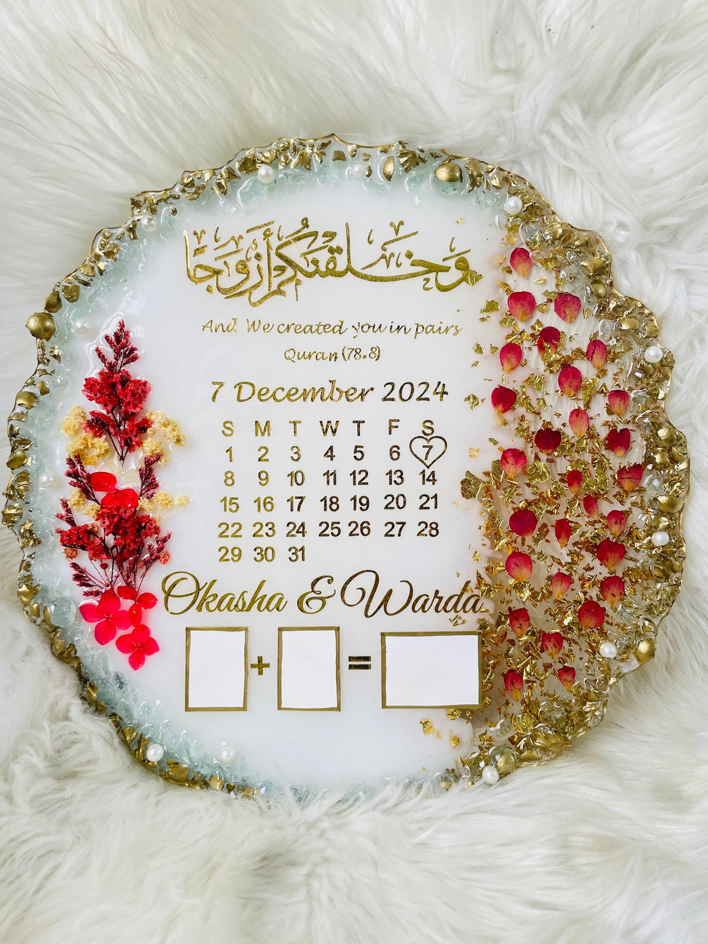 Red floral Stone Plaque The Craft Queen