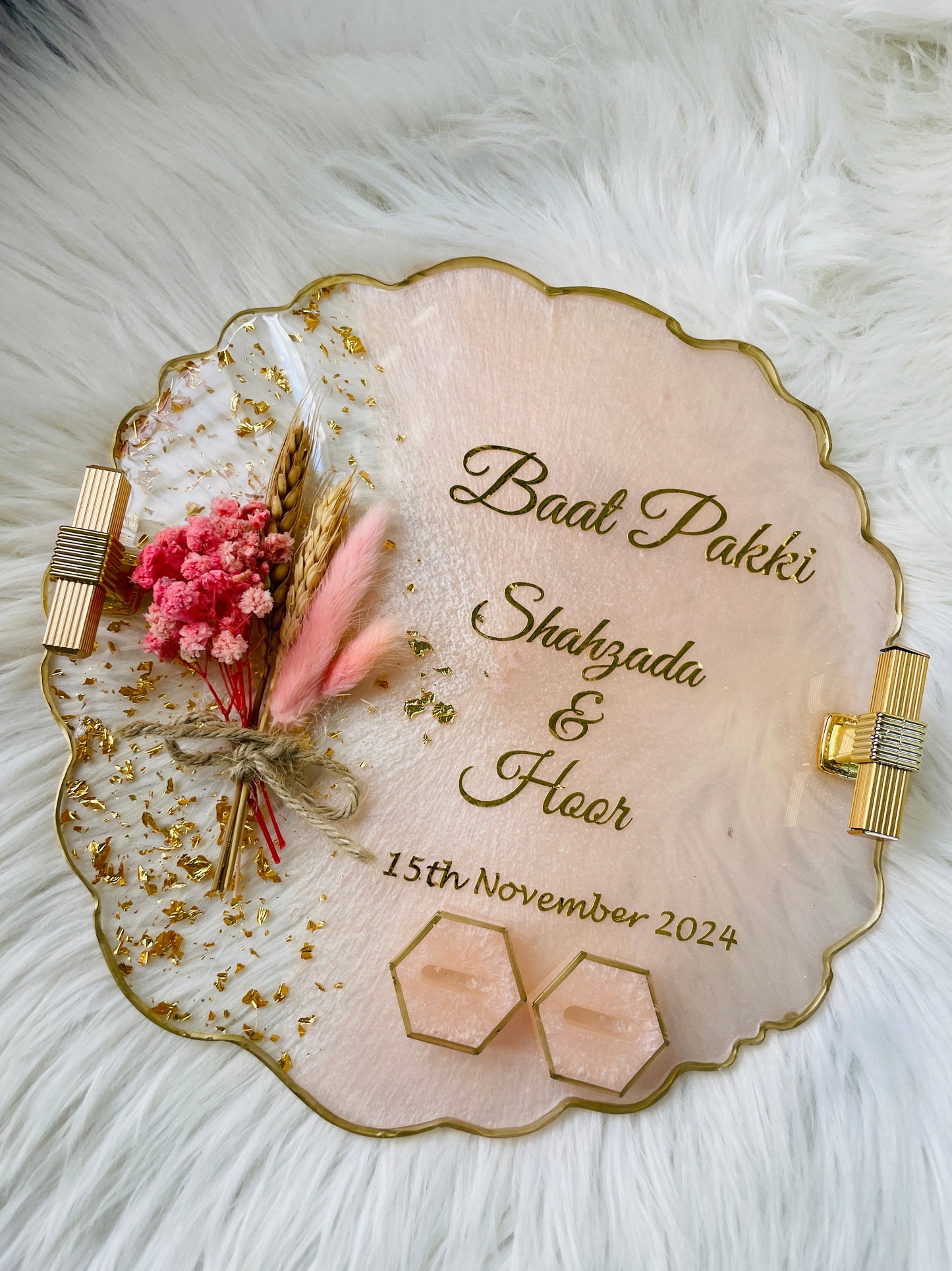Peach theme Floral Tray The Craft Queen
