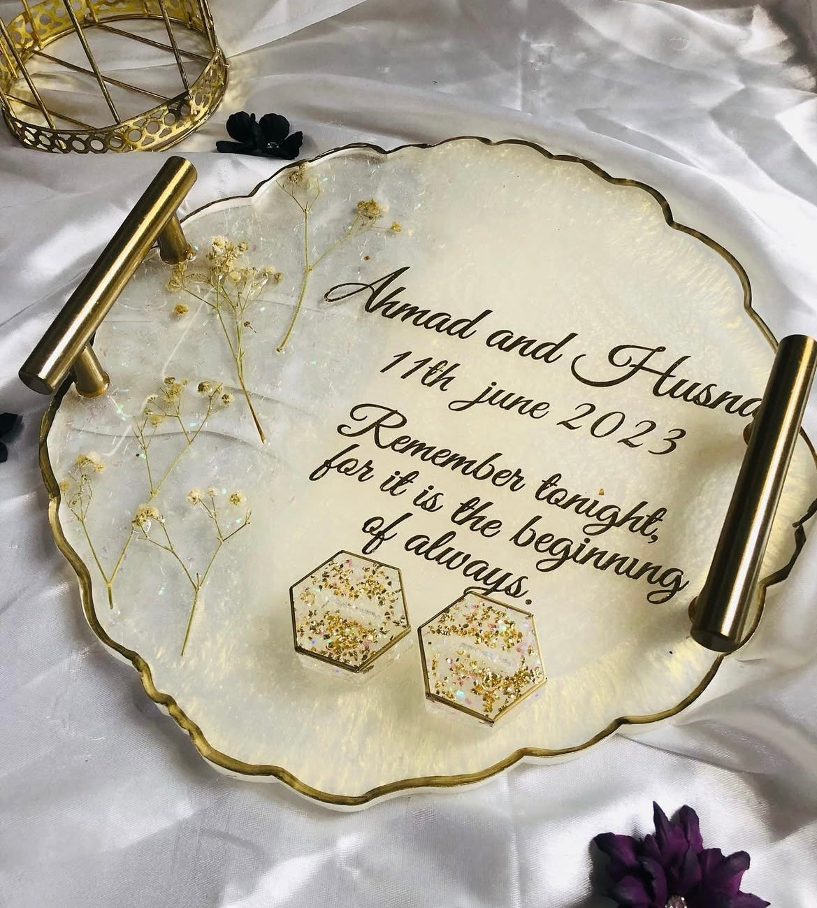 White Floral Tray The Craft Queen