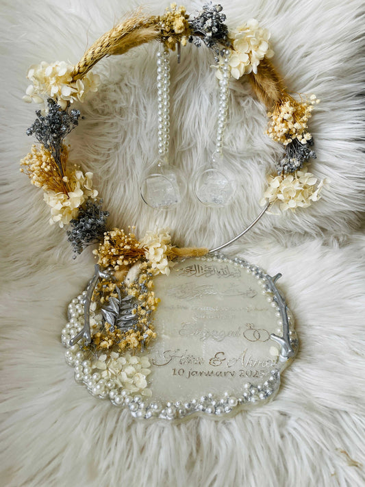 Sliver and White Floral Tray The Craft Queen