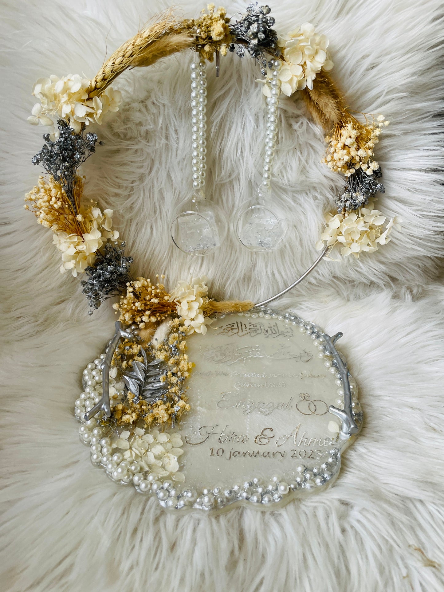 Sliver and White Floral Tray The Craft Queen