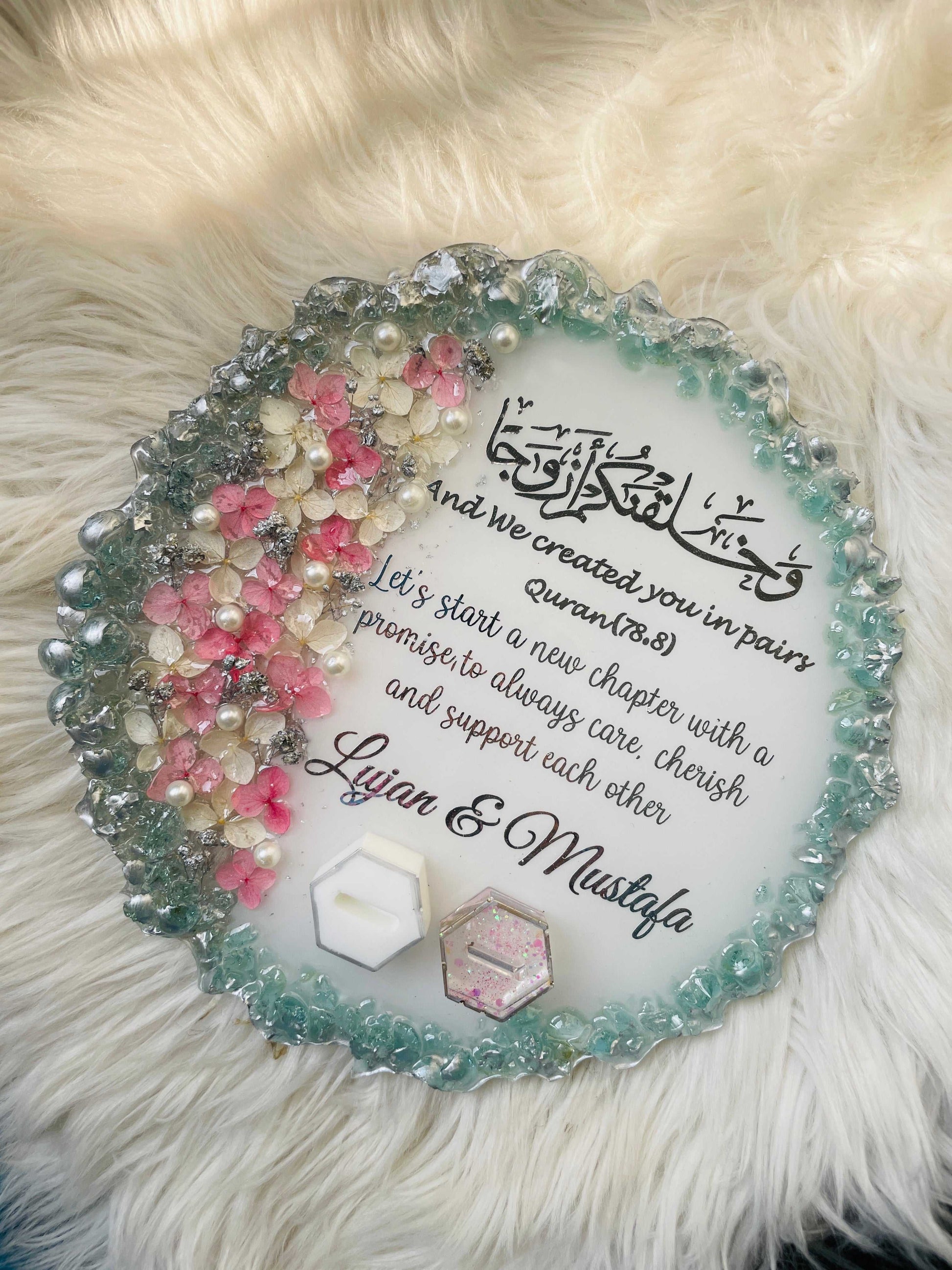 Pink and White Stone Floral Tray The Craft Queen