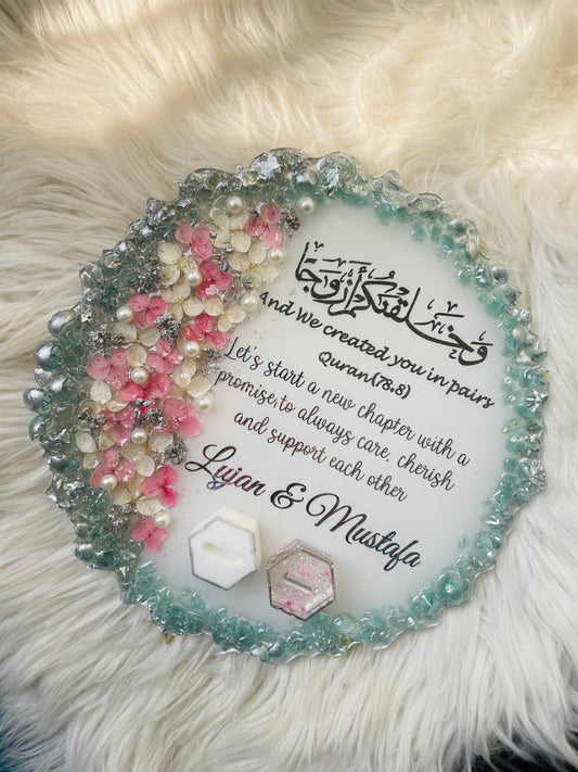 Pink and White Stone Floral Tray The Craft Queen