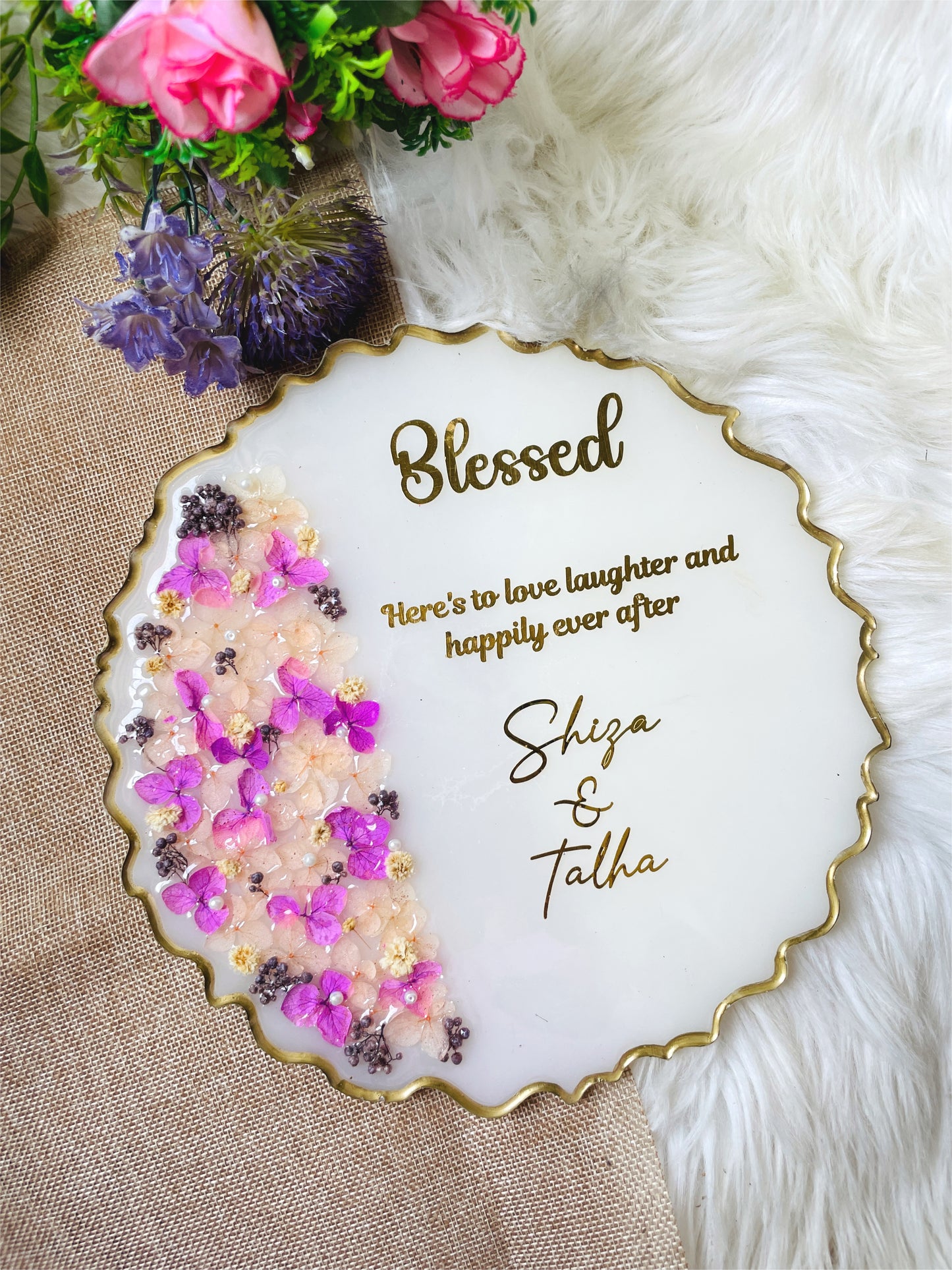 Purple Floral Plaque