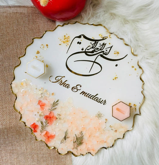 Peach Floral Plaques