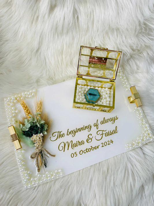 Green Floral Ring Exchange Box Tray The Craft Queen