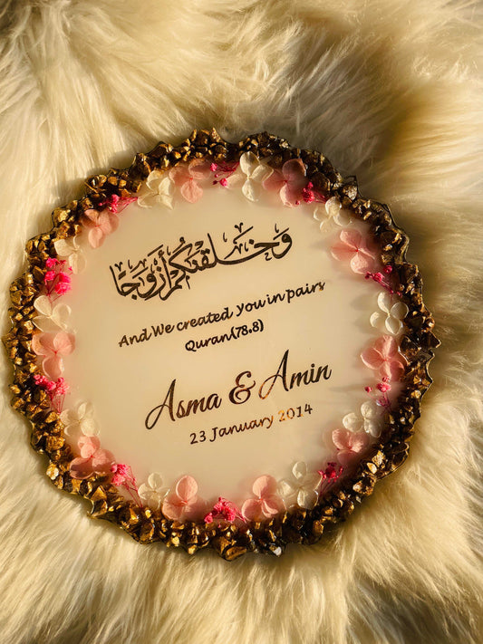 Pink floral Stone Plaque The Craft Queen