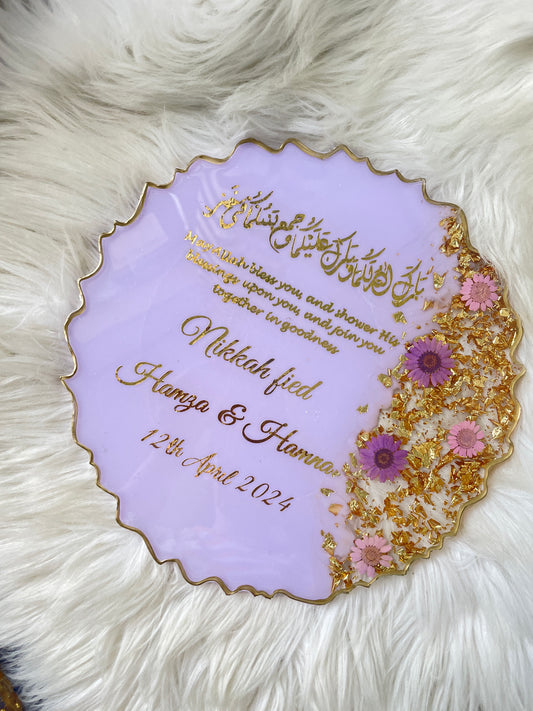 Purple Opal Floral Plaques