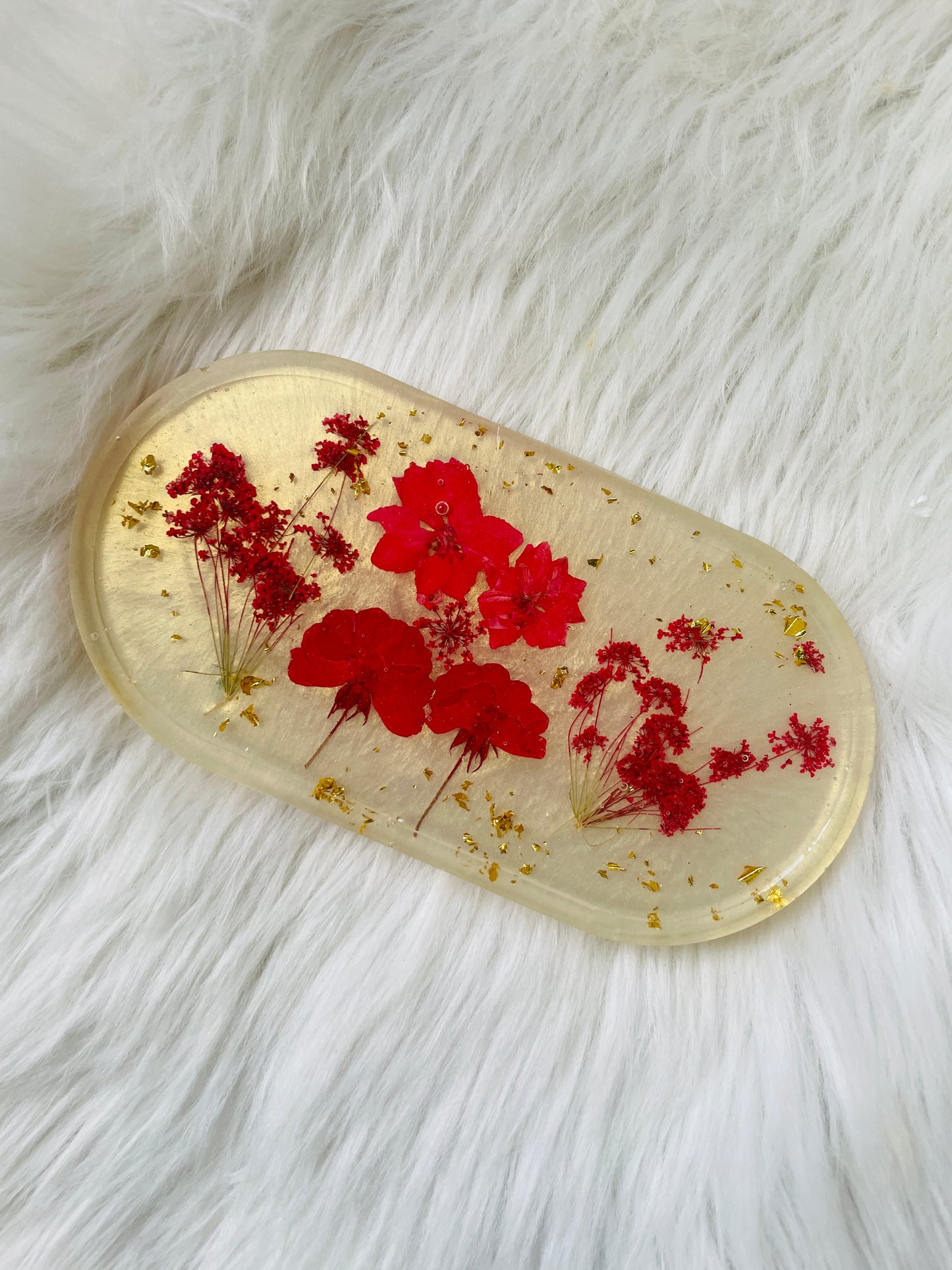 Trinket Tray Red Floral