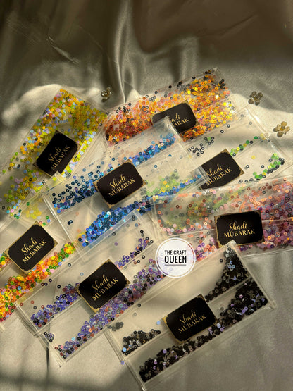 Luxury Shadi Envelope with Shiny Sequins