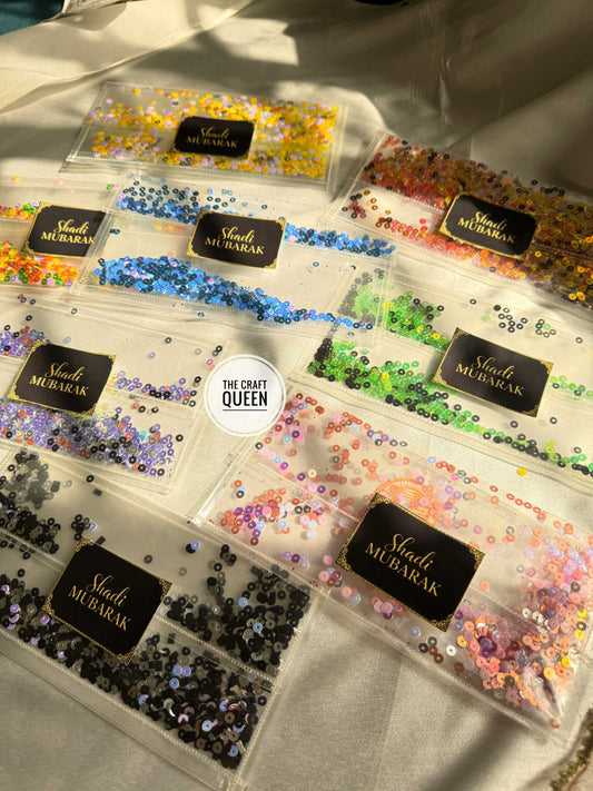 Luxury Shadi Envelope with Shiny Sequins