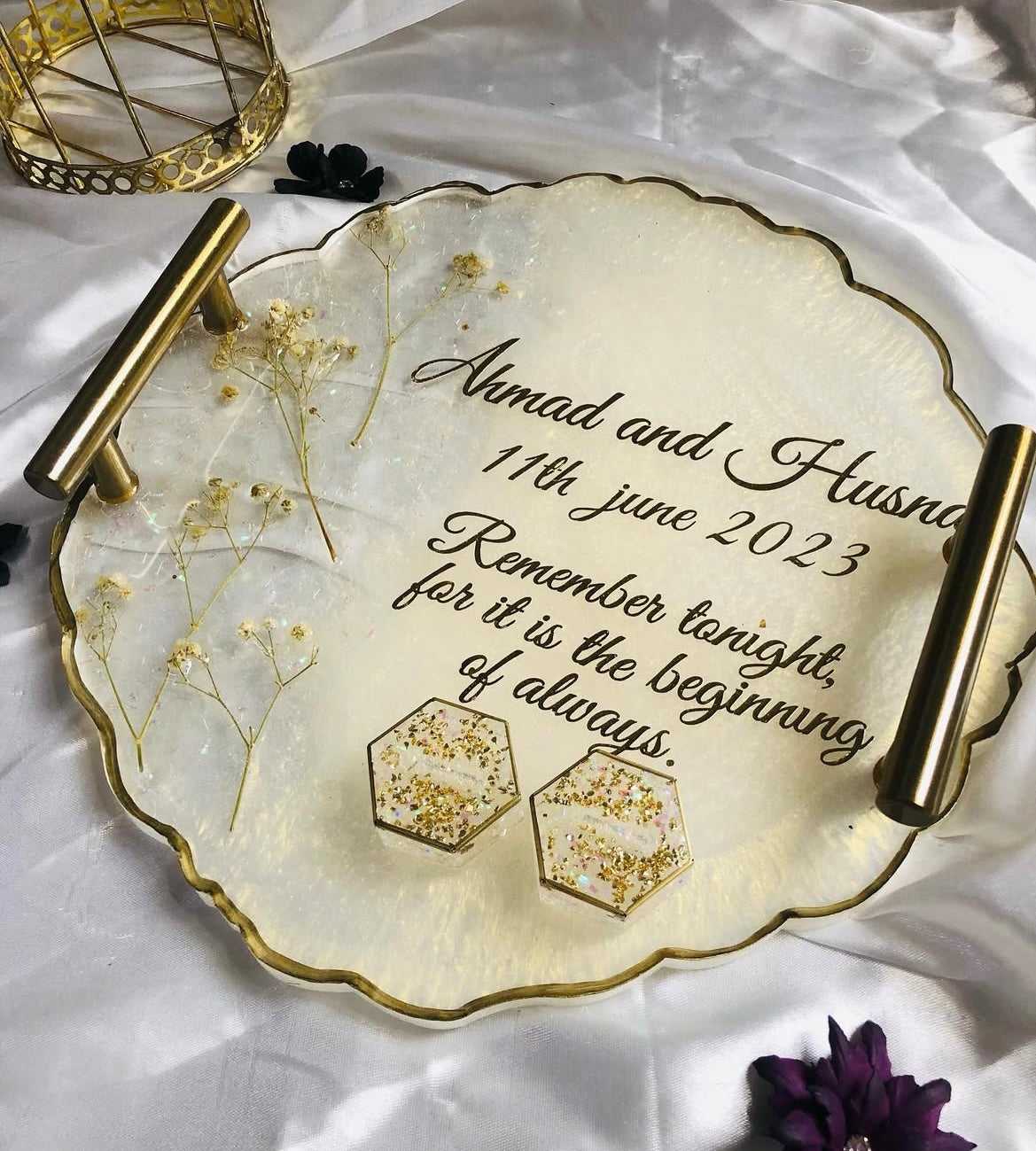 White Floral Tray The Craft Queen
