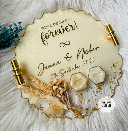 Personalized Forever Wedding Ring Platter – Jenna & Nosher Engagement Tray