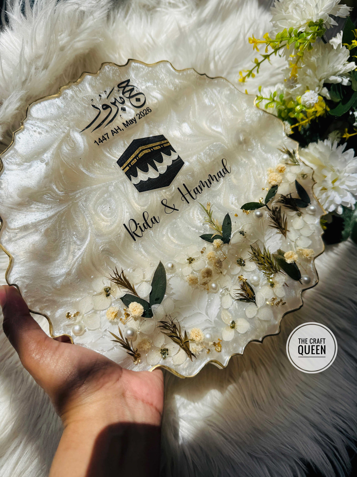 Customized Hajj Mubarak Resin Frame – Premium Islamic Gift