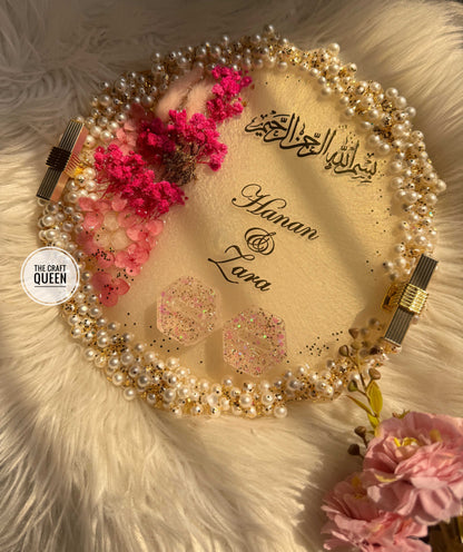 Customized Nikah Resin Keepsake Tray with Quranic Verse | Pakistan