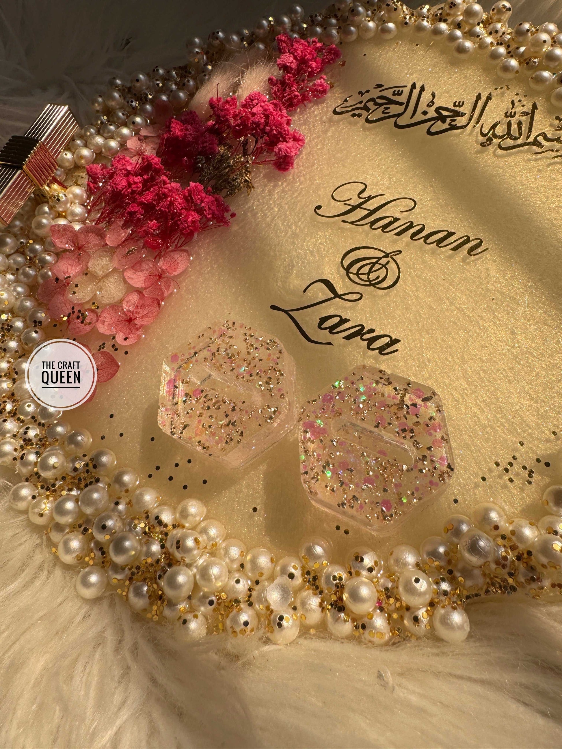 Customized Nikah Resin Keepsake Tray with Quranic Verse | Pakistan