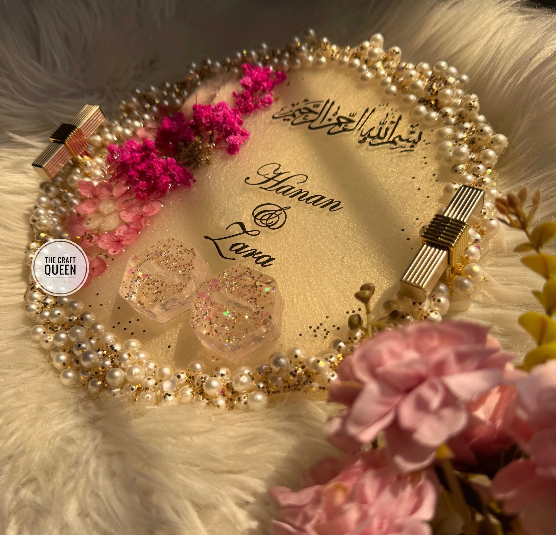 Customized Nikah Resin Keepsake Tray with Quranic Verse | Pakistan