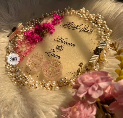 Customized Nikah Resin Keepsake Tray with Quranic Verse | Pakistan