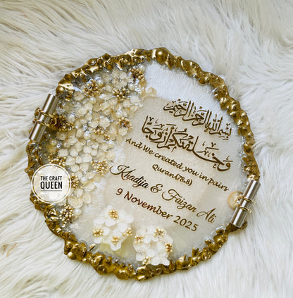 Personalized Islamic Wedding Resin Keepsake with Quran Verse & Names