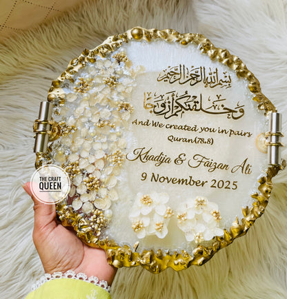 Personalized Islamic Wedding Resin Keepsake with Quran Verse & Names