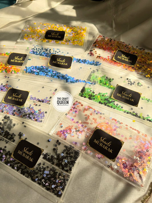 Luxury Shadi Envelope with Shiny Sequins