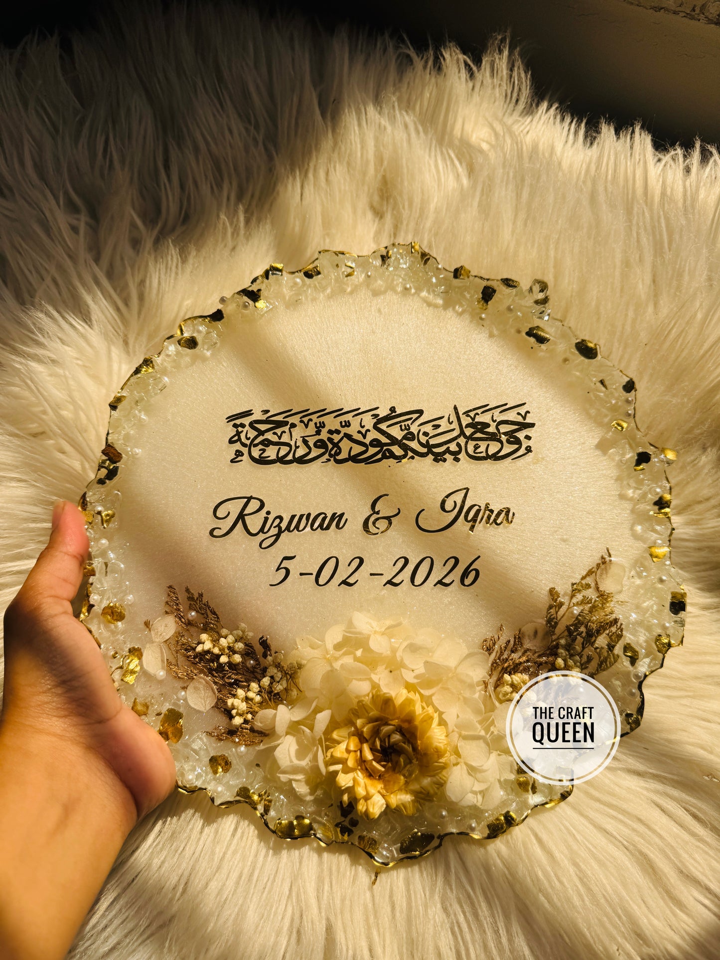 Ivory Stone Resin Tray