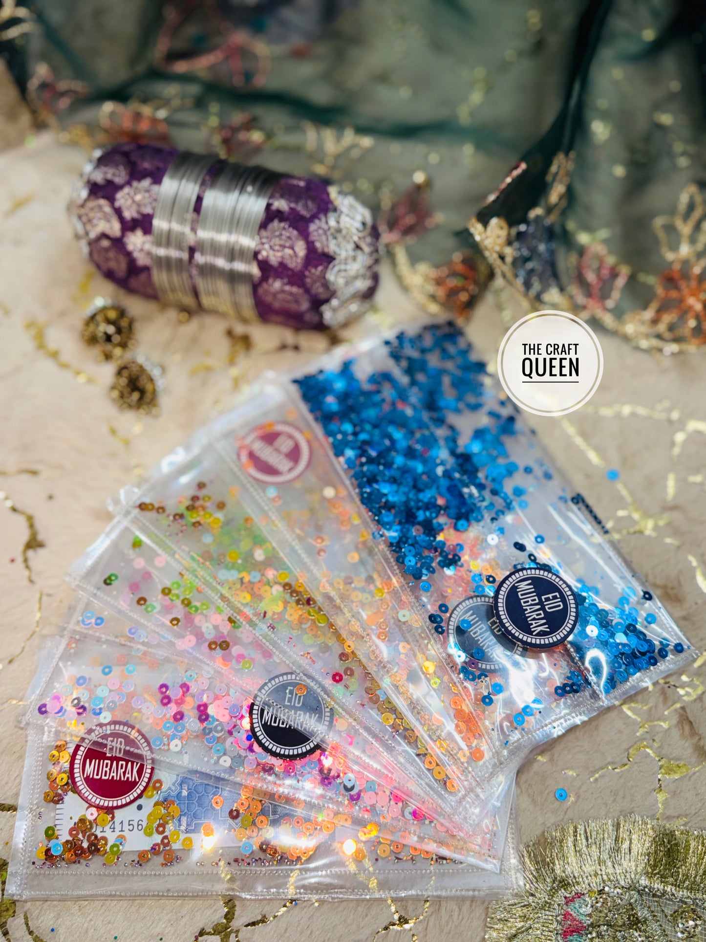 Luxury Eid Eidi Envelope with Shiny Sequins