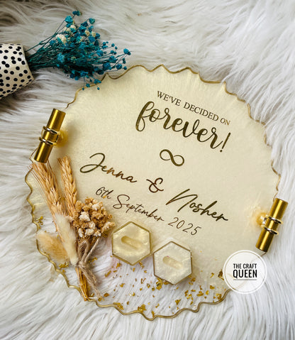 Personalized Forever Wedding Ring Platter – Jenna & Nosher Engagement Tray