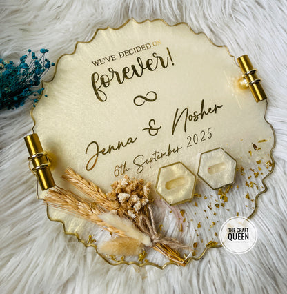Personalized Forever Wedding Ring Platter – Jenna & Nosher Engagement Tray