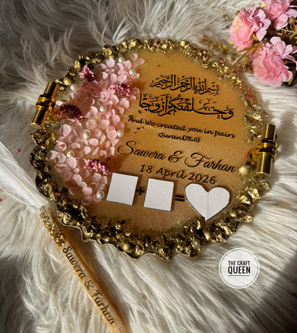 Customized Islamic Resin Wedding Tray with Names & Date | Nikkah Gift Pakistan