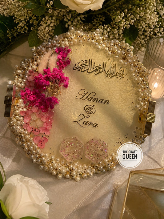 Customized Nikah Resin Keepsake Tray with Quranic Verse