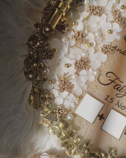 Luxury Resin Nikkah Nama Plate – Custom Islamic Wedding Signature Tray with Names & Date | Handmade Resin Décor