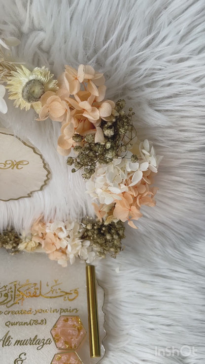 Peach and White Floral wedding Celebrating Tray