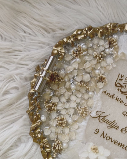Personalized Islamic Wedding Resin Keepsake with Quran Verse & Names